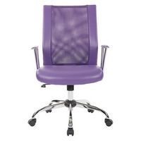 OSP Home Furnishings - Bridgeway Office Chair with Woven Mesh and Chrome Base - Purple