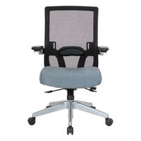 Office Star Products - Manager%27s Chair with Breathable Mesh Back and Fabric Seat with a Silver Ba...