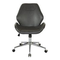 OSP Home Furnishings - Chatsworth Office Chair in Faux Leather with Chrome Base - Black