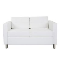 OSP Home Furnishings - Atlantic Loveseat with Dual Charging Station in Dillon Snow Fabric K/D - W...