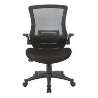 Office Star Products - Screen Back Manager's Chair in Mesh Seat with PU Padded Flip Arms with Sil...