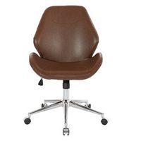 OSP Home Furnishings - Chatsworth Office Chair in Faux Leather with Chrome Base - Saddle