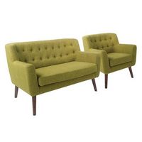 OSP Home Furnishings - Mill Lane Chair and Loveseat Set - Green