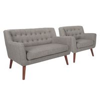 OSP Home Furnishings - Mill Lane Chair and Loveseat Set - Cement