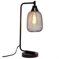 Lalia Home - Industrial Mesh Desk Lamp - Matte Black