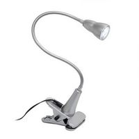 Simple Designs - 1W LED Gooseneck Clip Light Desk Lamp - Silver