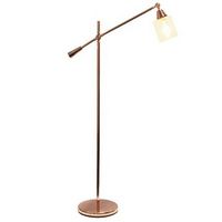 Lalia Home - Swing Arm Floor Lamp with Clear Glass Cylindrical Shade - Rose Gold