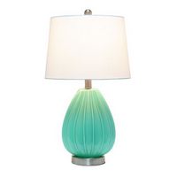 Lalia Home - Pleated Table Lamp with Fabric Shade - White