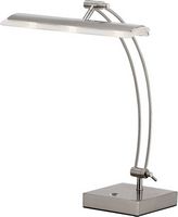 Adesso - Esquire 600-lumen LED Desk Lamp with USB Charging - Brushed Steel