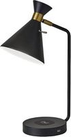 Adesso - Maxine AdessoCharge Table Lamp with Qi and USB Charging - Matte Black w. Antique Brass A...