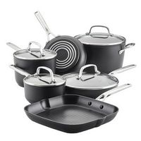 KitchenAid - Hard-Anodized Induction Nonstick Cookware Set, 10-Piece - Matte Black