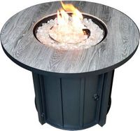 AZ Patio Heaters - Faux Wood Tile Top Fire Pit - Black