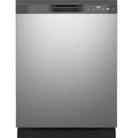 GE - 24&quot; Front Control Built-In Plastic Tub Dishwasher with 55 dBA - Stainless Steel