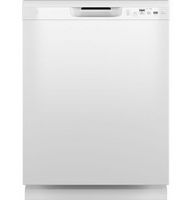 GE - 24" Front Control Built-In Plastic Tub Dishwasher with Steam + Sanitization and 55 dBA - White