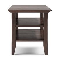 Simpli Home - Acadian SOLID WOOD 19 inch Wide Square Transitional End Table in - Warm Walnut Brown