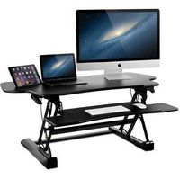 Mount-It! - Extra Wide Height Adjustable Standing Desk Converter - Black