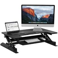 Mount-It! - Wide Standing Desk Converter with Gas Spring - Black