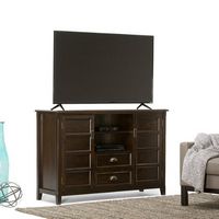 Simpli Home - Burlington SOLID WOOD 54 inch Wide Transitional TV Media Stand in Mahogany Brown Fo...