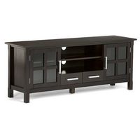 Simpli Home - Kitchener SOLID WOOD 60 inch Wide Contemporary TV Media Stand in Hickory Brown For ...