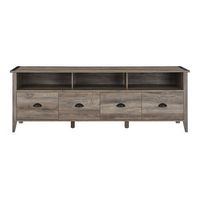 Walker Edison - Industrial Farmhouse TV Stand for TV%27s up to 80&quot; - Grey Wash