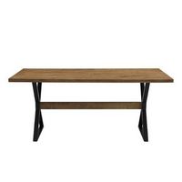 Walker Edison - 72” Modern Farmhouse Solid Wood Dining Table - Rustic Oak