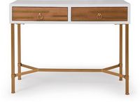 Adore Decor - Jupiter Desk Console Table - White and Gold
