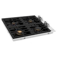 ZLINE - 30&quot; Gas Cooktop with 4 Gas Brass Burners and Black Porcelain Top - Black