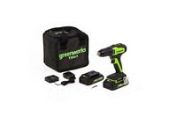 Greenworks - 24-Volt Cordless Brushless 1/2 in. Drill/Driver (2 x 1.5Ah USB Batteries, Charger an...