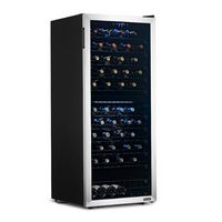 NewAir - 98-Bottle Dual Zone Wine Fridge, Low-Vibration Inverter Compressor, Ultra-Quiet, Adjusta...