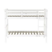 Walker Edison - Solid Wood Twin over Twin Mission Design Bunk Bed - White