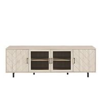 Walker Edison - Modern Herringbone TV Stand for TVs up to 80” - Birch