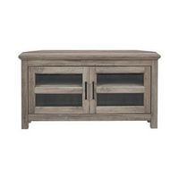 Walker Edison - Transitional Modern Farmhouse Wood Corner TV Stand for TVs up to 50&quot; - Grey Wash