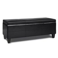 Simpli Home - Afton Storage Ottoman Bench - Midnight Black