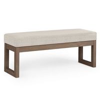 Simpli Home - Milltown Large Ottoman Bench - Platinum