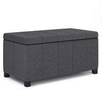 Simpli Home - Dover Storage Ottoman Bench - Slate Grey