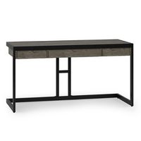 Simpli Home - Erina SOLID ACACIA WOOD Modern Industrial 60 inch Wide Writing Office Desk - Farmho...