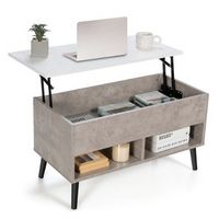 Costway 31.5''  Lift Top CoffeeTable ModernTable W/ Hidden Compartment&Wood Legs For Home - Grey