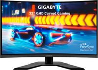 GIGABYTE - G32QC A 32&quot; LED Curved QHD Freesync Premium Pro Gaming Monitor with HDR (HDMI, Display...