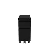 Hirsh - 20-inch Deep Mobile Zip Pedestal 2-Drawer Box-File with Full Width Pull - Black