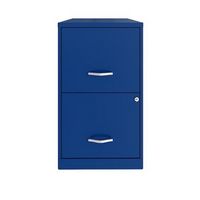 Space Solutions - 18in. 2 Drawer Metal File Cabinet - Classic Blue