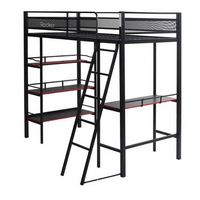 X Rocker - Fortress Gaming Bunk with Desk and Shelving - Black