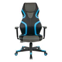 OSP Home Furnishings - Rogue Gaming Chair in Black Faux Leather with  Trim and Accents with Contr...