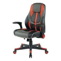 OSP Home Furnishings - Output Gaming Chair in Black Faux Leather  with Controllable RGB LED Light...