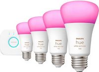 Philips - Hue A19 75W Smart LED Starter Kit - White and Color Ambiance