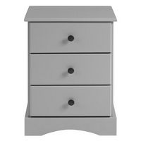 Walker Edison - 23” Traditional 3 Drawer Solid Wood Nightstand - Gray
