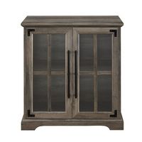 Walker Edison - 30&quot; Modern Farmhouse Glass Door Accent Cabinet - Gray Wash