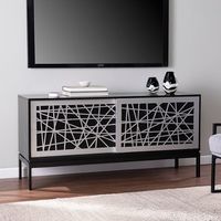 SEI Furniture - Arminta Contemporary Media Cabinet - Black and silver finish
