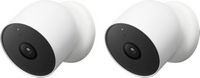Google - Nest Cam 2 Pack Indoor/Outdoor Wire Free Security Cameras - Snow