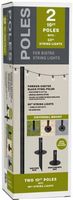 Excello Global Products - Bistro String Light Poles - 2 Pack - Extends to 10 Feet - 50 Feet of St...