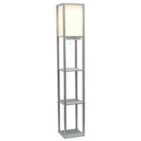 Simple Designs - Floor Lamp Etagere Organizer Storage Shelf w 2 USB Charging Ports, 1 Charging Ou...